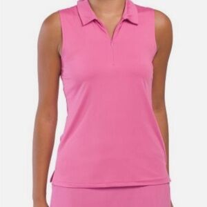 NWT TOMMY BAHAMA ACTIVE ISLAND ZONE Pink Sleeveless Golf Polo Shirt Top Size L